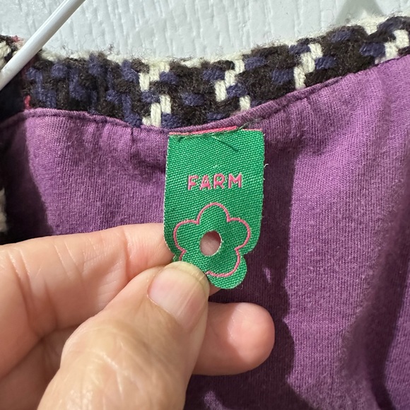 Farm Rio Purple Plaid Button Down Jacket Coat - Picture 3 of 9